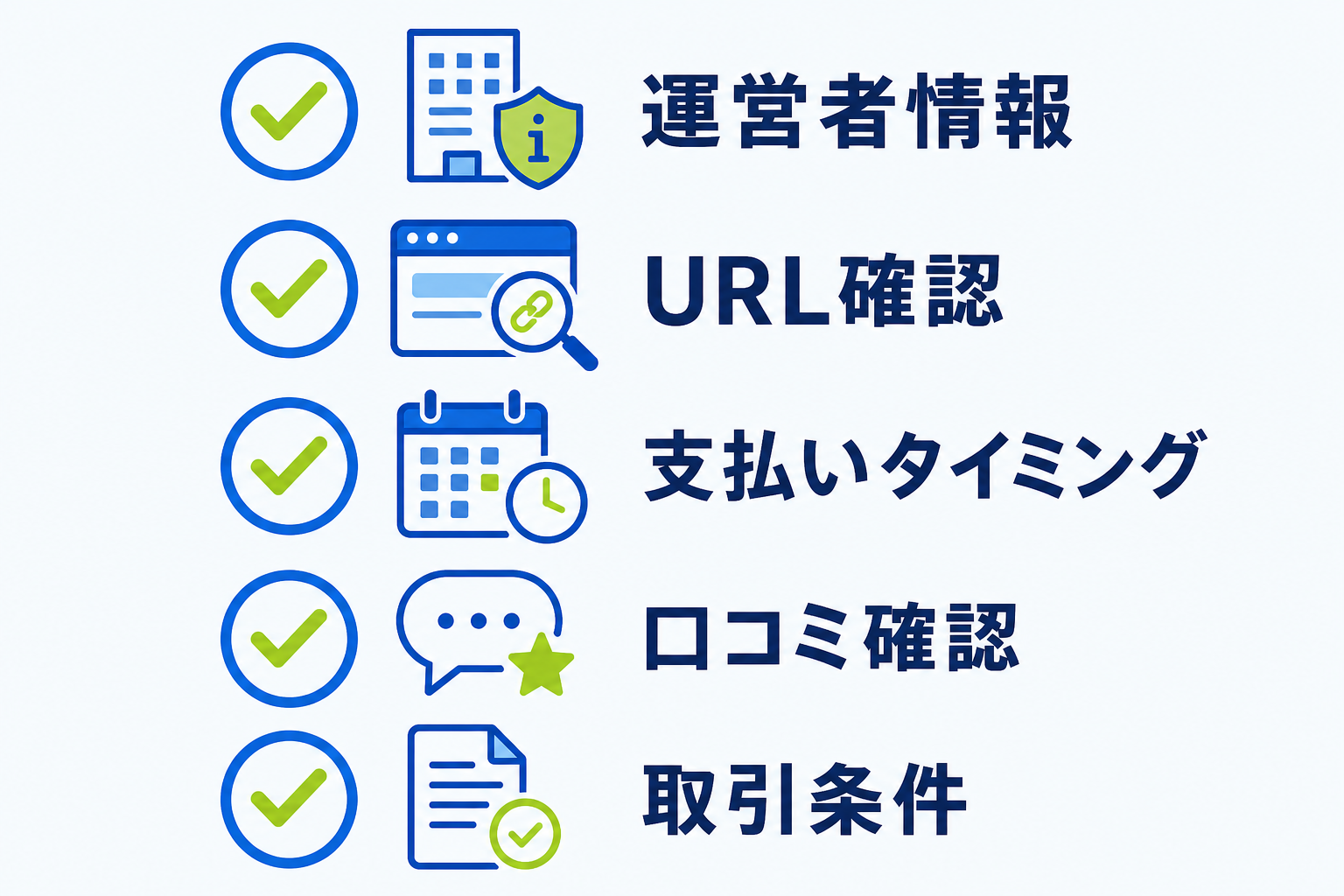 図: 取引前に確認しておきたいチェックポイント
