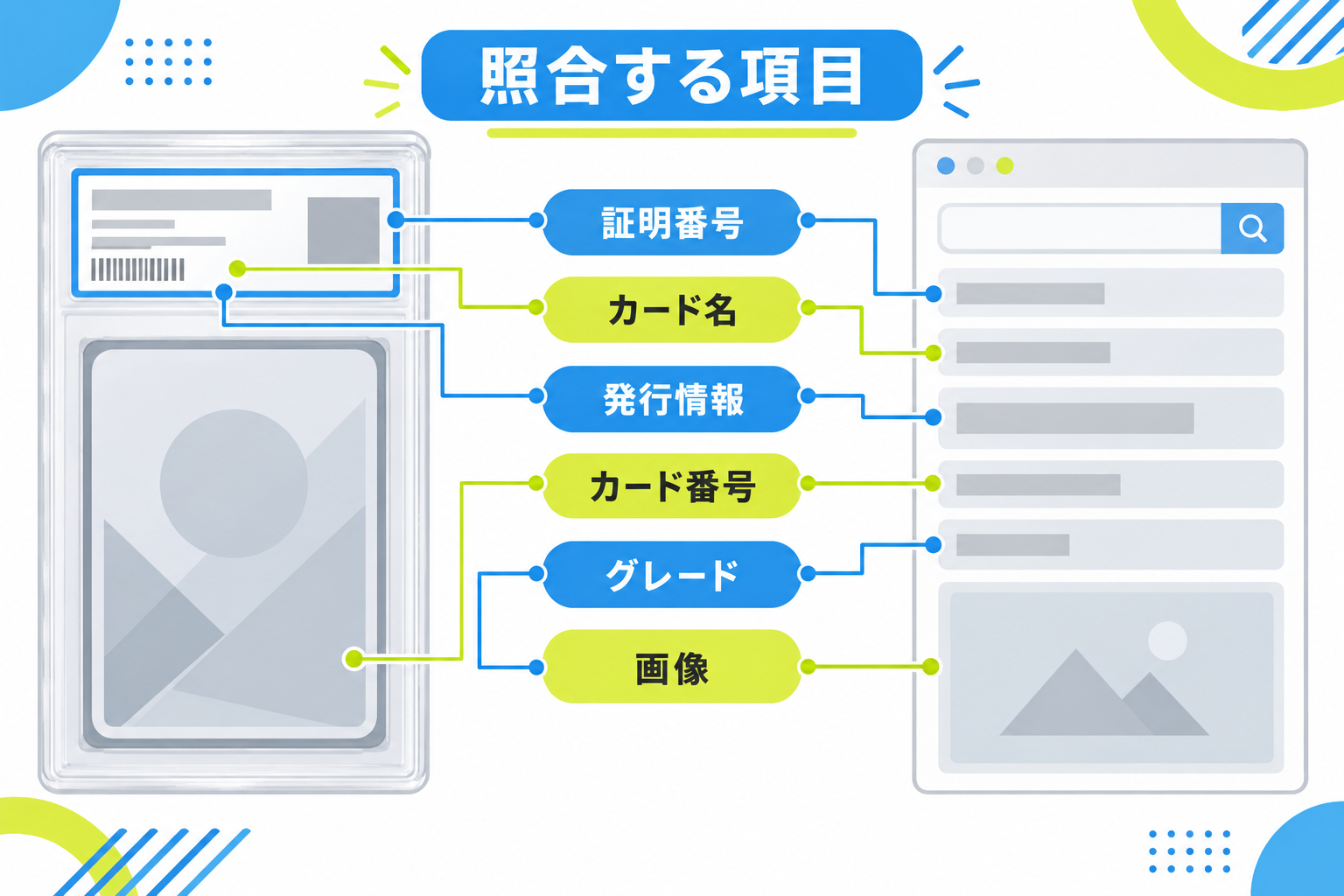 図: PSAラベルと公式検索結果で照合する6項目